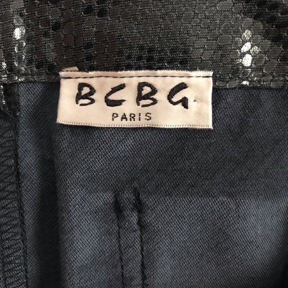 BCBG Navy Faux Snake Skin Pencil Skirt - Picture 6 of 8